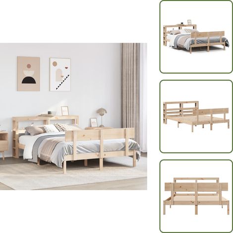vidaXL Massivholzbett ohne Matratze 160x200 cm Kiefernholz