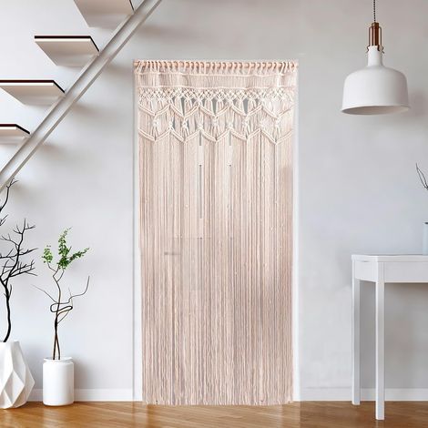 Rideau Bohème en Macramé,100x200cm Tenture Murale Rideau de Porte,Tapisserie de Fenêtre en Coton Tissé à la Main,pour Séparateur de Pièce,Chambre Salon,Fond de Mariage,Décoration D'intérieur (1/5)