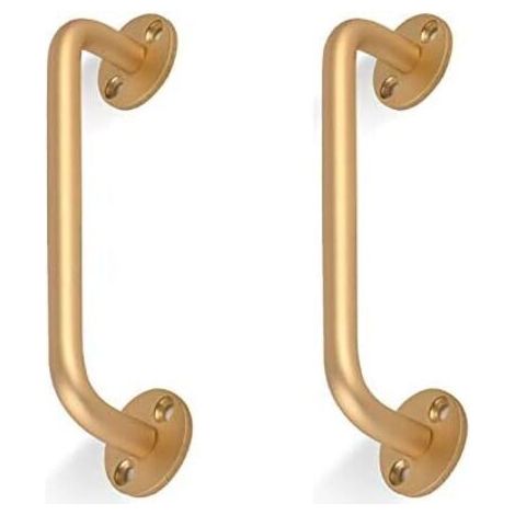 Lot de 2 poignées de porte de grange tubulaires noires pour escalier, barre d'appui pour porte coulissante, porte de garage (1/5)