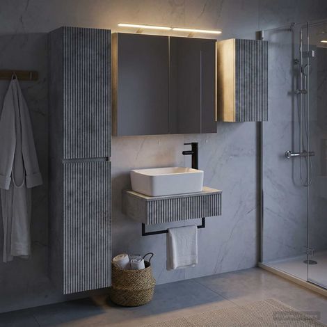 vidaXL Bathroom Furniture Set 5 pcs Concrete Grey (1/5)
