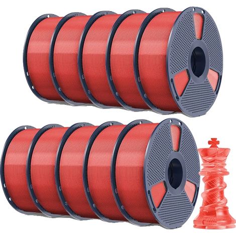 Filamento per stampante 3D, elevata resistenza, durezza, rosso chiaro (1/2)