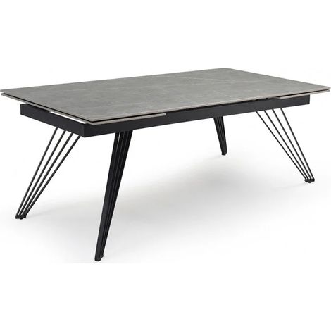 Table extensible 160/240 cm céramique gris marbré pied filaire - ARIZONA 01 (1/5)