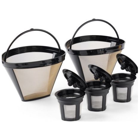 APEX 2PCS Filtre Café Permanent Filtre, 100 Mailles Filtre à Café Réutilisable pour Machine à Café Cuisine Bureau Café Boulangerie va au lave-Vaisselle Rechange pour Taille 4 (1/5)