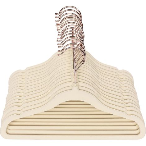 Cintre Bébé en Velours,32Pcs Ultra Fins Cintre Enfant Antidérapant avec Crochet Pivotant à 360°,Barre à Cravate Peu Encombrants pour Bebe et Tout-Petits Vêtements 29,5cm(Beige)