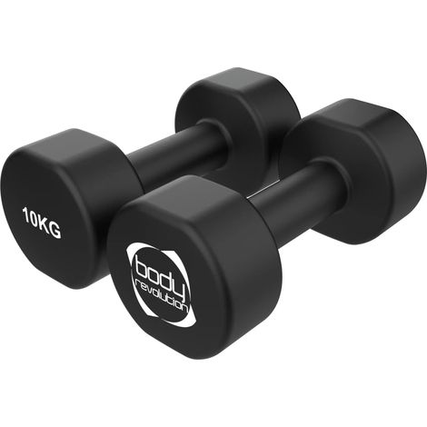 2 x 10KG Neoprene dumbbells (1/5)
