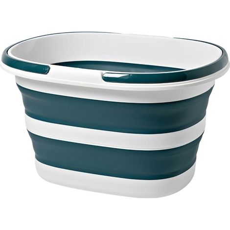Seau pliable de 16 l avec poignées, lavabo portable pour le camping et la maison, seau en silicone peu encombrant pour la voiture (1/5)