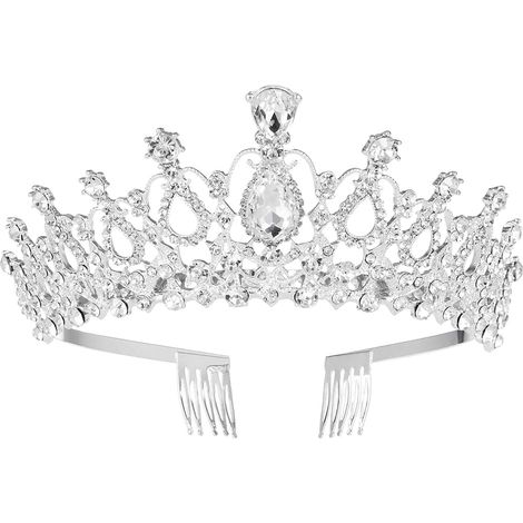Crystal crowns and tiaras with combs for girls or women, for birthday parties, weddings, proms, Christmas, Valentine's Day