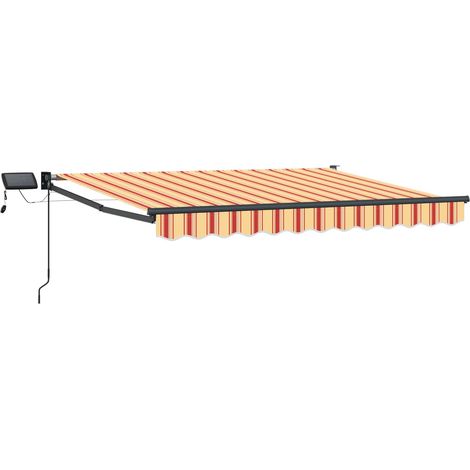 Manuelle Gelenkarmmarkise mit LEDs Mehrfarbig 3,5 x 2,5 m