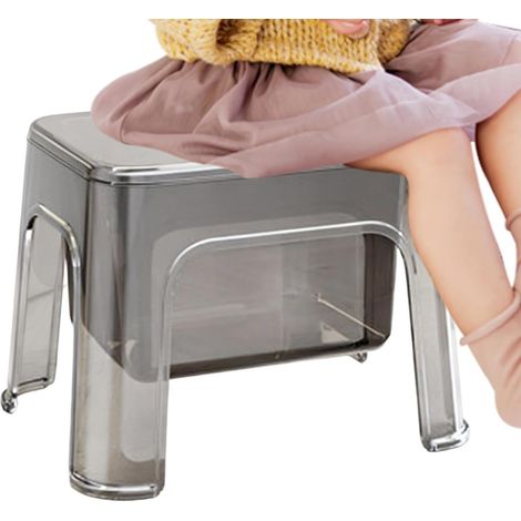 Tabouret de Douche Banc de Salle de Bain Transparent avec Rangement - Tabouret de Douche pour Personnes âgées - Utilisation Multiple : Cuisine, (1/5)
