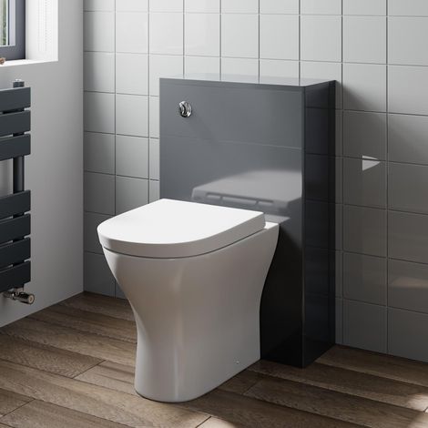 Modern Artis Toilet Soft Close Seat Back To Wall Cistern Furniture Unit Grey (1/5)