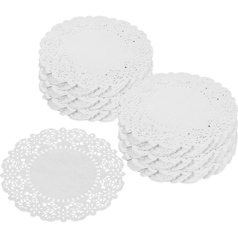 Mini sets de table ronds en papier, napperons élégants pour la cuisine maison, 16,5 x 16,5 cm, jetables, 140 pièces (1/5)