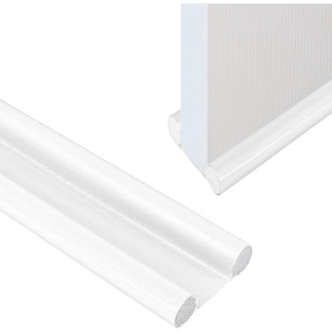 Joint d'étanchéité double de 96 cm (37 po) pour bas de porte - Joint d'étanchéité pour portes - Joint d'étanchéité réglable et insonorisé (blanc) (1/5)