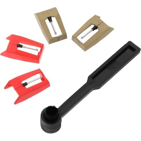 Set de Remplacement Aiguilles pour Tourne-disque avec Brosse de Nettoyage Stylet Compatible Phonographe et Platine Vinyle Kit Entretien pour Durabilité (1/5)
