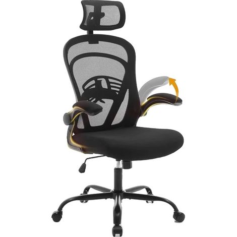 Silla de oficina, diseño ergonómico, altura regulable, color negro. (1/2)