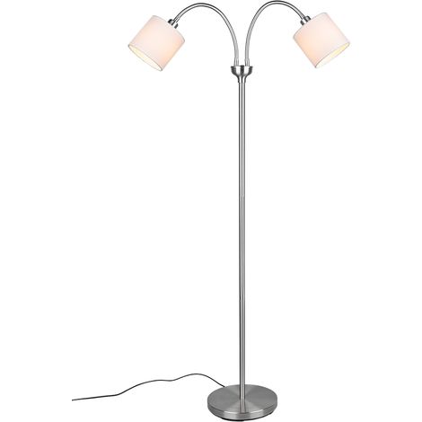 Piantana 2 luci, metallo, nichel opaco, 60x130x25 cm, Tommy (1/4)