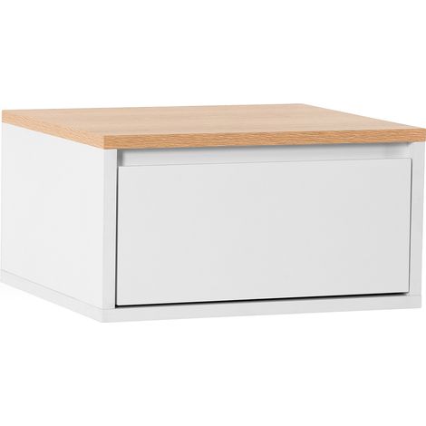 Comodino sospeso Desi 1 cassetti colore Bianco/rovere