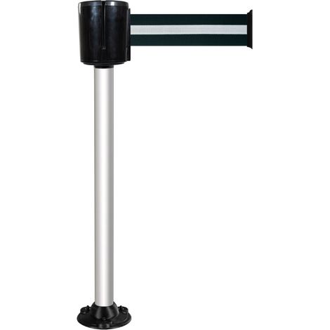 Poteau alu anodisé sangle noire/argent 10m x 100mm socle fixe - 2801454 (1/3)