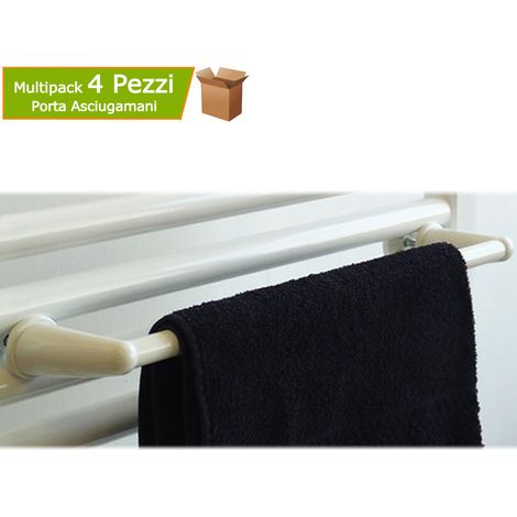 Multipack 4 pz porta asciugamani salviette per radiatori termo arredo cm 50 bianco