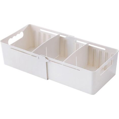 Boîte De Rangement Extensible Organisateur De Tiroir Réglable Pour Placard Cuisine Salle De Bain - Blanc - 1 Pièce (1/2)
