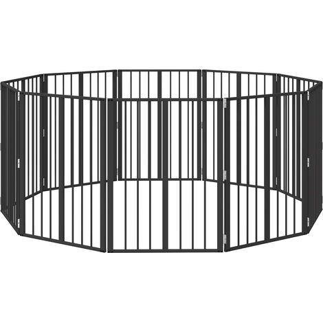 Dog Gate 10 pcs Black 60 x 80 cm Galvanised Steel vidaXL