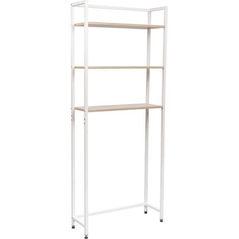 Marvin Mobile Lavatrice Salvaspazio Scaffali per Bagno in Metallo e Legno Robusto Ripiani Sopra Asciugatrice Lavanderia (1/4)