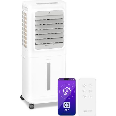 Klarstein Breezcube - Raffrescatore evaporativo smart 340 m³/ora 10 l 30 m² 3 modalità 50 W