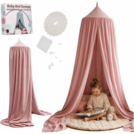 Tienda de campaña colgante rosa para cuna de bebé (1/5)