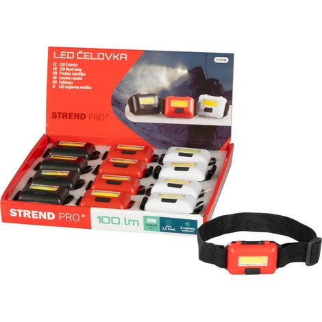 Stirnlampe Strend Pro Headlight, COB LED, 3xAAA, 6x4x1,8 cm, Farbmix (schwarz, weiß, rot), Sellbox 12 Stk. (1/5)