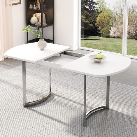 Ausziehbarer Esstisch 140/180 x 80 cm, Weiß, MDF, für 4–6 Personen HAVRYA (1/5)