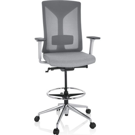 Arbeitsstuhl / Arbeitshocker HALIFAX WORK Stoff / Netzstoff grau hjh OFFICE