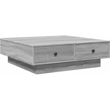 Mesa de centro madera de ingeniería gris Sonoma 90x90x28 cm vidaXL
