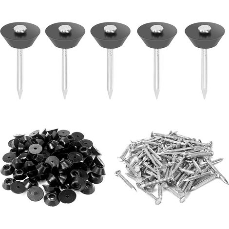 Lot de 100 clous d'étanchéité pour bande à picots - 3 x 30 mm - Boutons de montage avec clou - Film à picots - Clous pour fixation de film à picots - Pour drainage de construction, parterres (1/5)