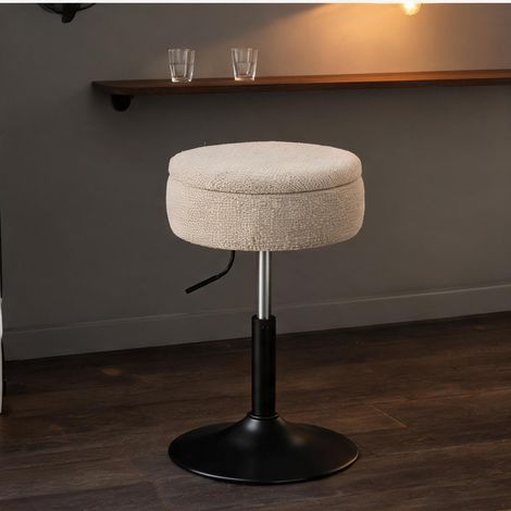 Tabouret de bar bege en poliéster e Aço 39 x 39 x 65 cm (1/5)
