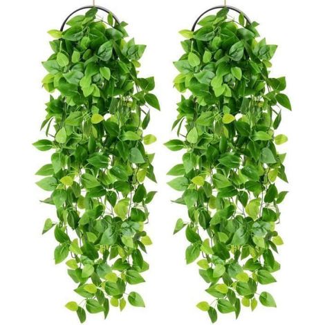 Plantes Suspendues Artificielles - 107 cm - Extérieur Résistant Intempéries - Sans Entretien - 2 Pièces (1/4)