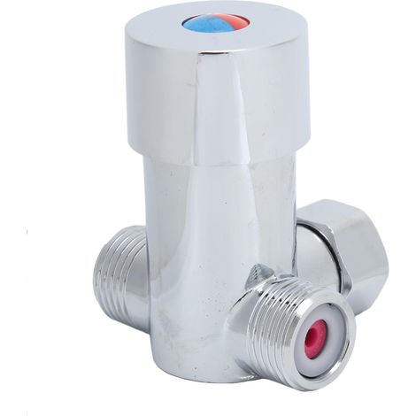 Mitigeur Thermostatique 3 Voies Vanne Mélangeur Eau Chaude Froide Robinet pour Lavabo Cuisine Salle de Bain Toilette (1/5)