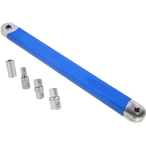 Clé d'extension coudée Offset avec adaptateur d'entraînement 1/2", 1/4" et 3/8", clé d'extension offset pour mécaniciens, artisans de garage (1/4)
