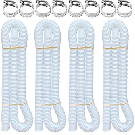 Tuyau de piscine de rechange, tuyau de rechange pour pompe de piscine de 32 mm de diamètre et 150 cm de long pour tuyau de pompe de filtre de piscine hors sol, avec 8 clips métalliques (1/5)