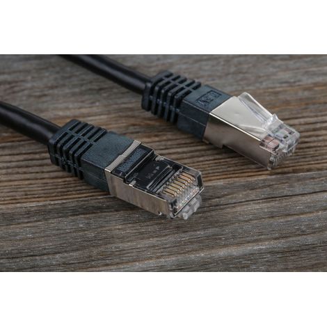 Câble cat 6 Avec connecteur / , S/FTP, gaine PVC Noir, 500mm ( Prix pour 1 )