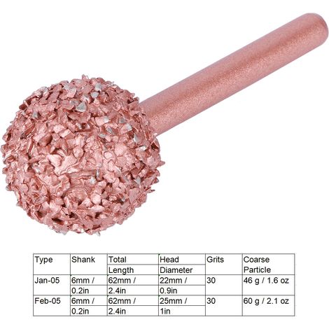 Tête de meulage à billes en carbure de tungstène 8005-02, ponceuse à gros grain, type à billes en carbure de tungstène 625 (1/5)