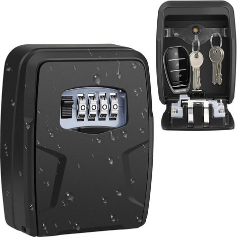 Boîte à Clé, Key Lock Box avec Code à 4 Chiffres, Extérieur Étanche Métal Boîte à Clé Sécurisée, Combinaison Clés Stockage Boîte de Verrouillage, pour Maison Garage à L'école (1/5)