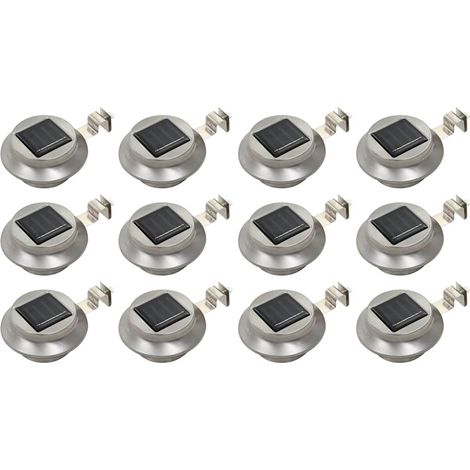 vidaXL Lampes solaires à LED rondes d'extérieur 12 pcs 12 cm Blanc (1/5)
