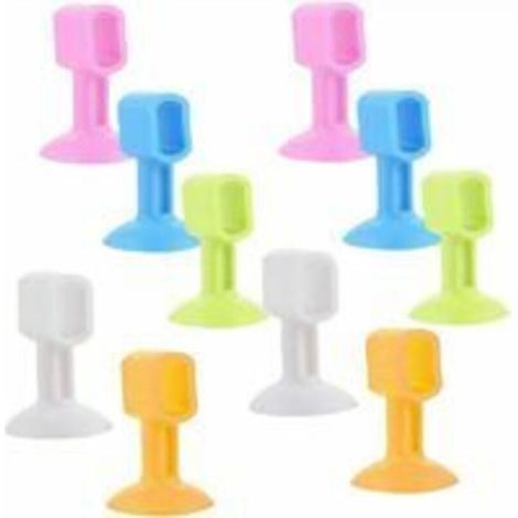 10 Pièces Butée Porte En Silicone Anti-Collision, Poignée Porte Murale Protecteur, Silicone Anti-Collision Sans Poinçon Butoir de Porte Muet pour Protéger Mur, Porte (5 Couleurs) (1/4)