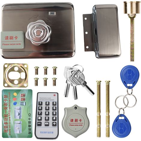 Ortviai Porte Intelligente avec Contrôle à Distance et Serrure Électronique à ID 12V Monocapteur Argentée Zinc Alloy (1/3)