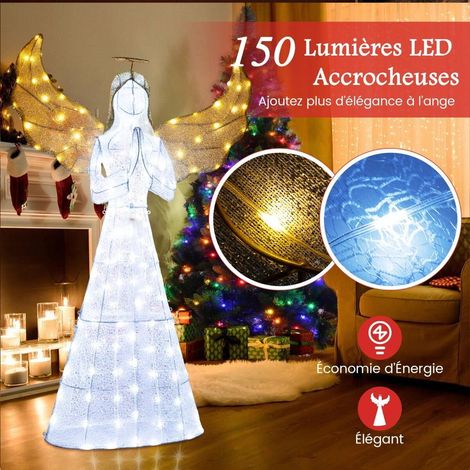 1,55 m Ange Lumineux de Noël 150 LED Décoration Festive Jardin Pelouse et Intérieur (1/5)