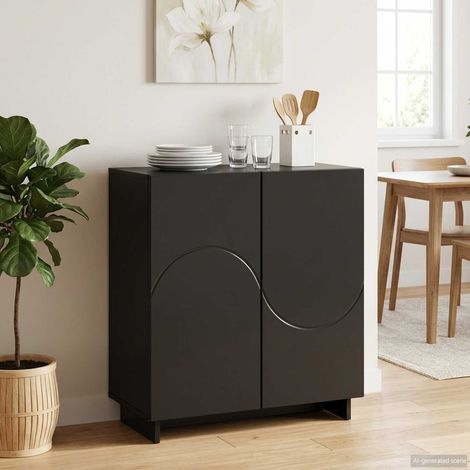 Aparador Negro 67 x 34,5 x 75 cm Madera de ingeniería (1/4)
