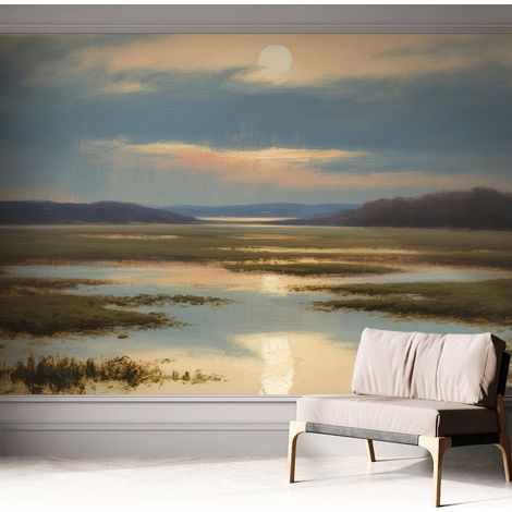 Selbsthaftend Tapete für Wohnzimmer Schlafzimmer Küche - Wanddekoration Stimmungsvolle Landschaft 312x219 cm (1/5)