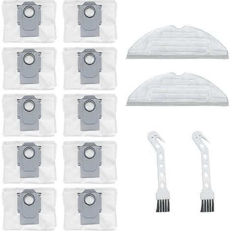 Sac à poussière pour aspirateur robot Roborock S7MaxV Ultra G10S Pro, Lot de 10 sacs avec chiffons et brosses (1/5)