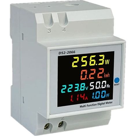Compteur électrique, 40-300V, 100A, Led, Blanc (1/5)