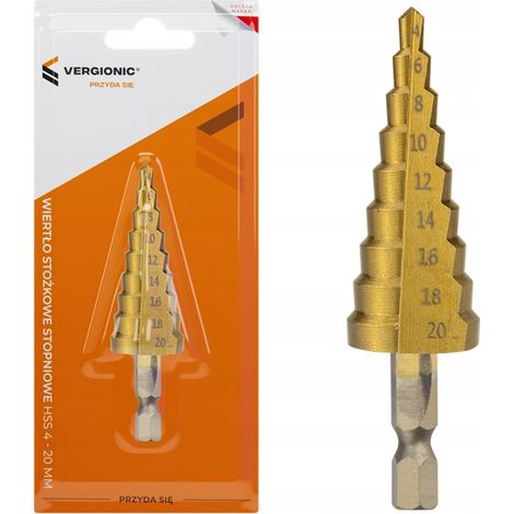 HSS-Stufenkegelbohrer 4-20 mm Sechskant für Metall
