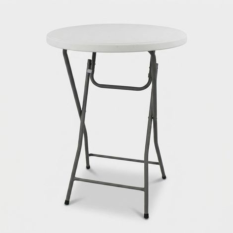 Mesa alta plegable de catering en acero y ABS Ø80
